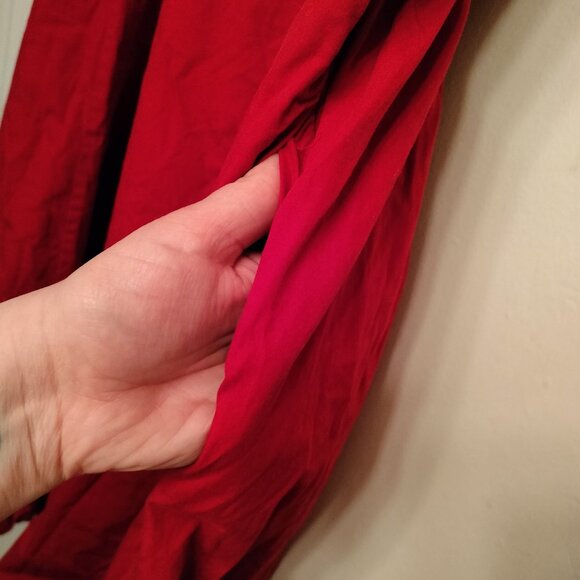 Eshakti Red Cotton Poplin Sweetheart Neckline 3X 26W Midi Dress Retro Femme 50s - Picture 4 of 7